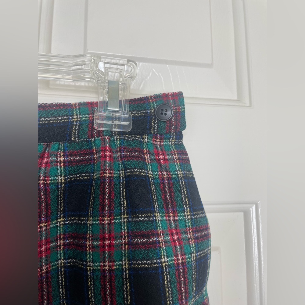 Vintage Pendleton Wool Plaid Skirt  black Stewart Tartan Knee Length | 12 - Picture 4 of 11
